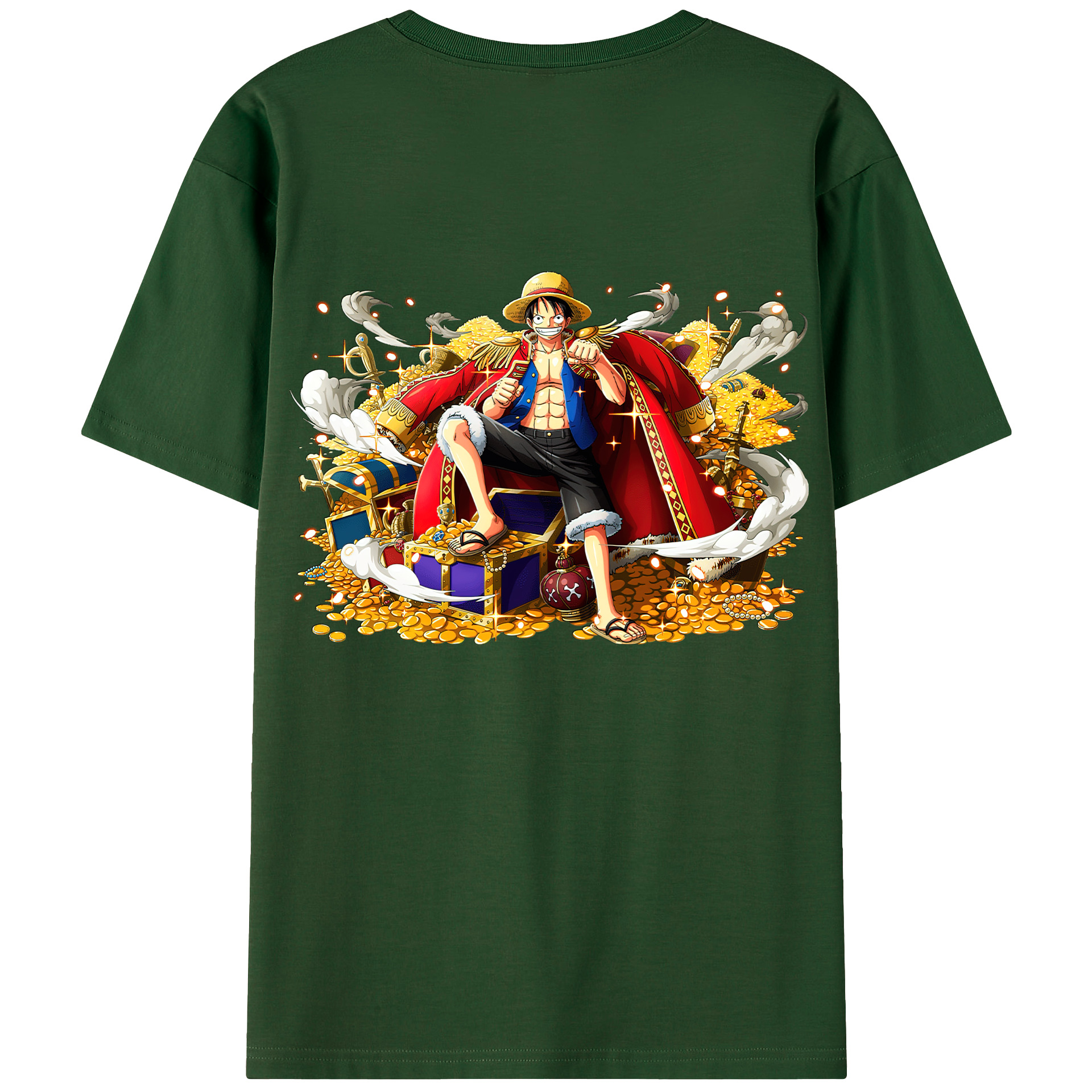 ワンピース モンキー・D・ルフィ ONE PIECE Monkey D. Luffy 綿100％半袖Tシャツ（背面プリント）